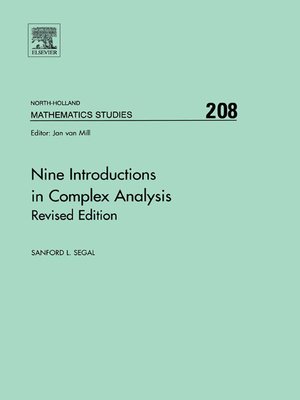 cover image of Nine Introductions in Complex Analysis--Revised Edition